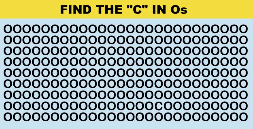 Illustration of many o's where you need to find the one C