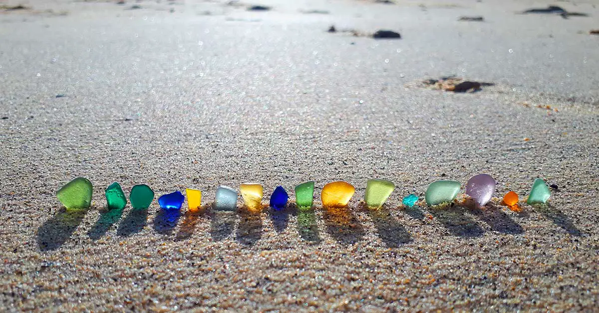 ocean polished glass on beach