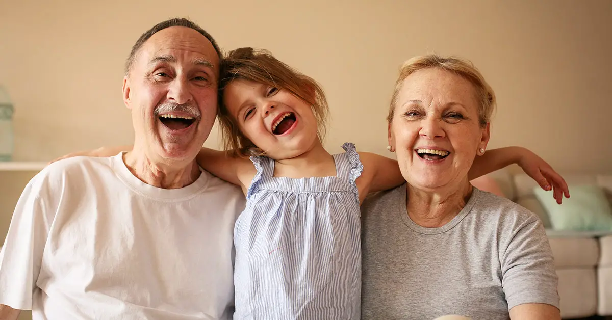child with grandparents