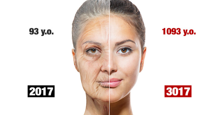 aging woman's face