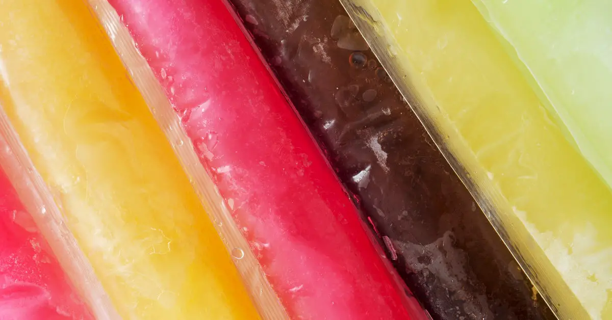 close of up various flavors of ice pops