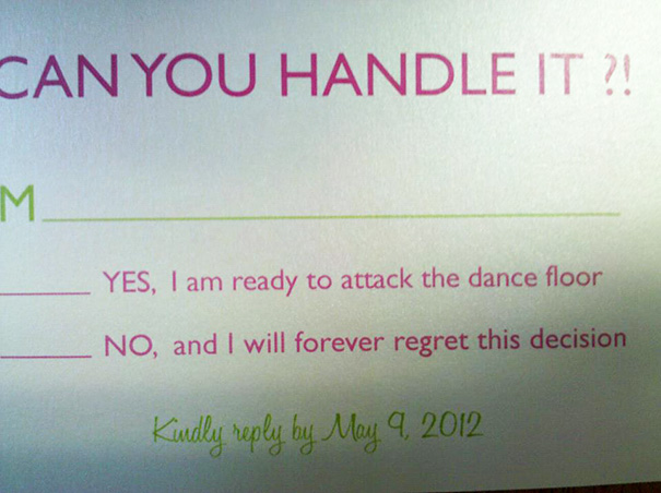 Funny Wedding RSVP Card