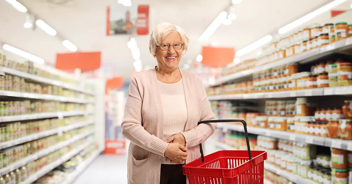 elderly woman in a supermarket