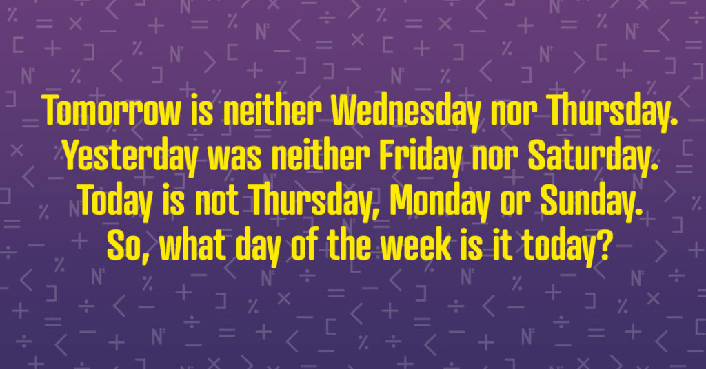 Day of the week riddle