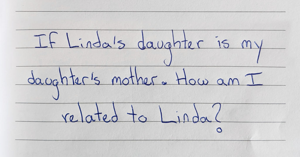 sly riddle hand written on lined paper