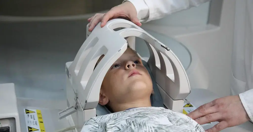 boy getting MRI