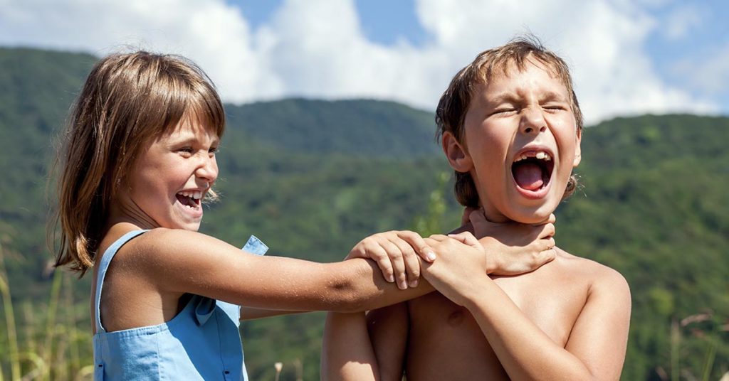 two children fooling around