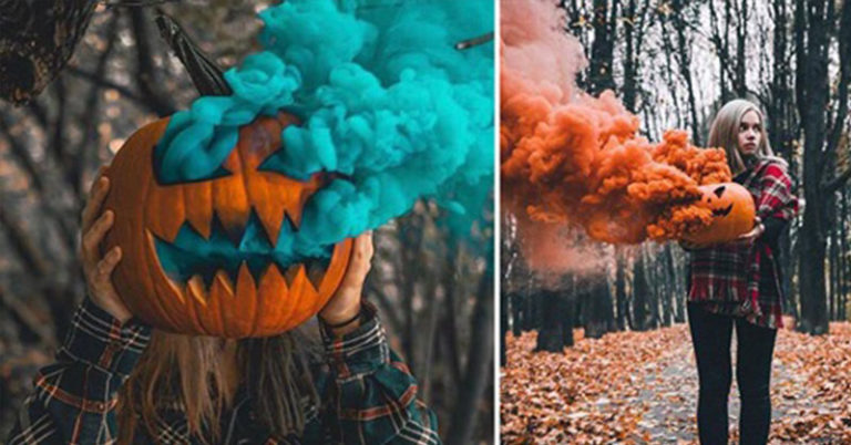 Halloween Pumpkin Smoke Bombs Are A Thing, And They Make For Amazing Photos - Featured image