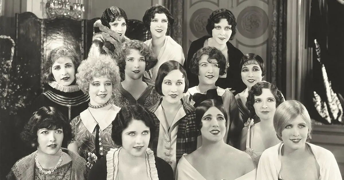 old black and white photo of a group of women