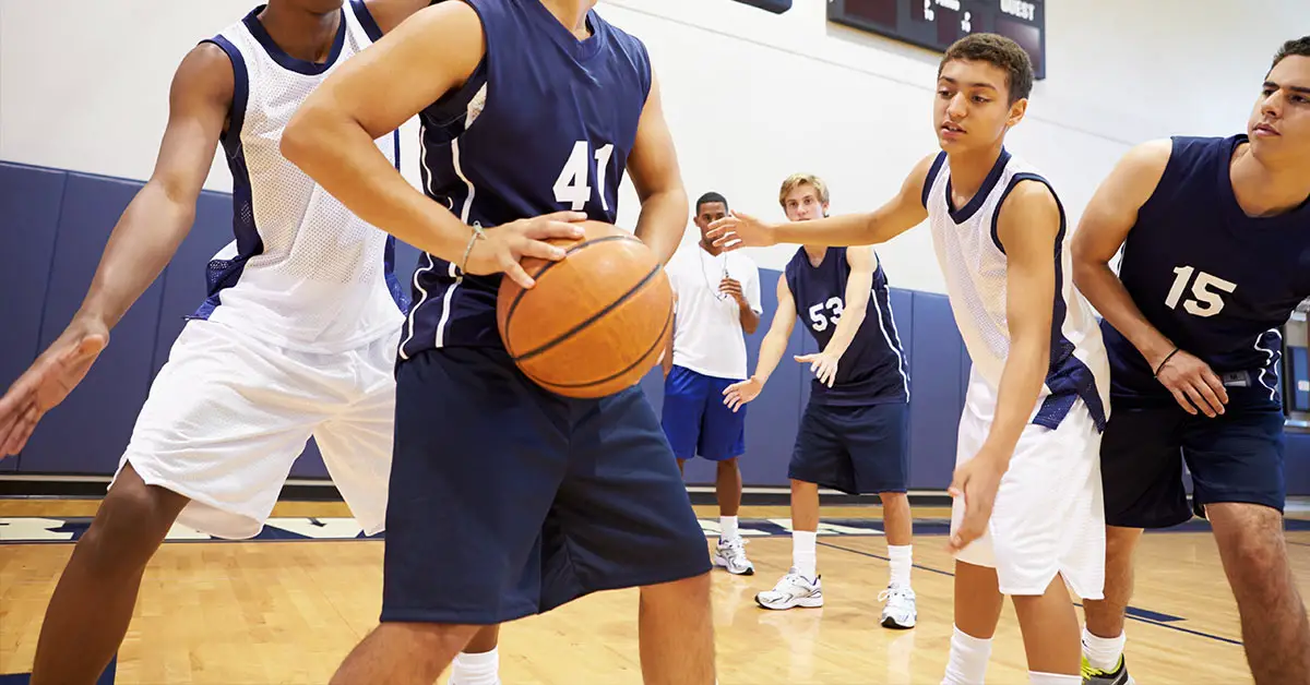 young teen basketball players