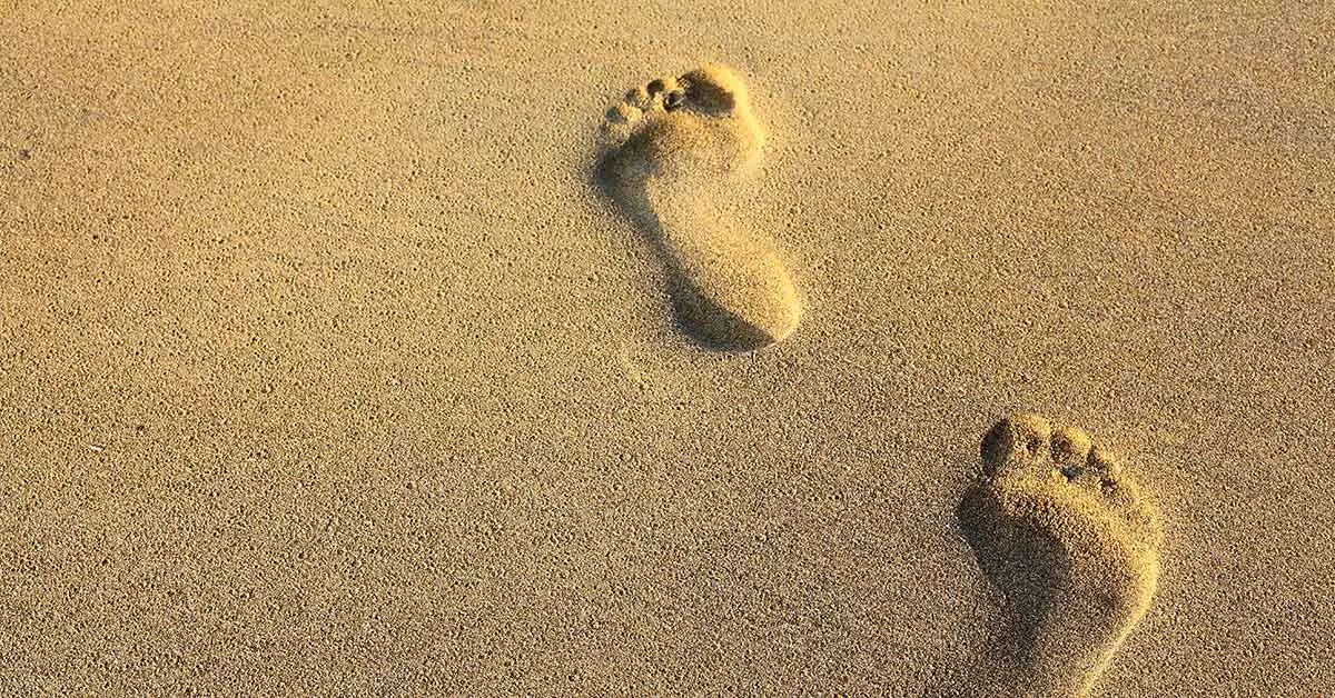 foot prints in sand