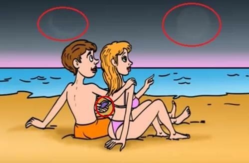 illustration of couple sitting on a beach