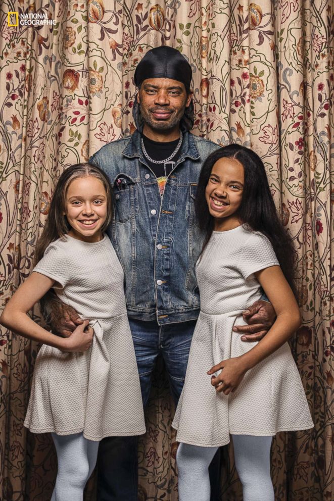 Michael Biggs with his daughters Marcia and Millie Briggs