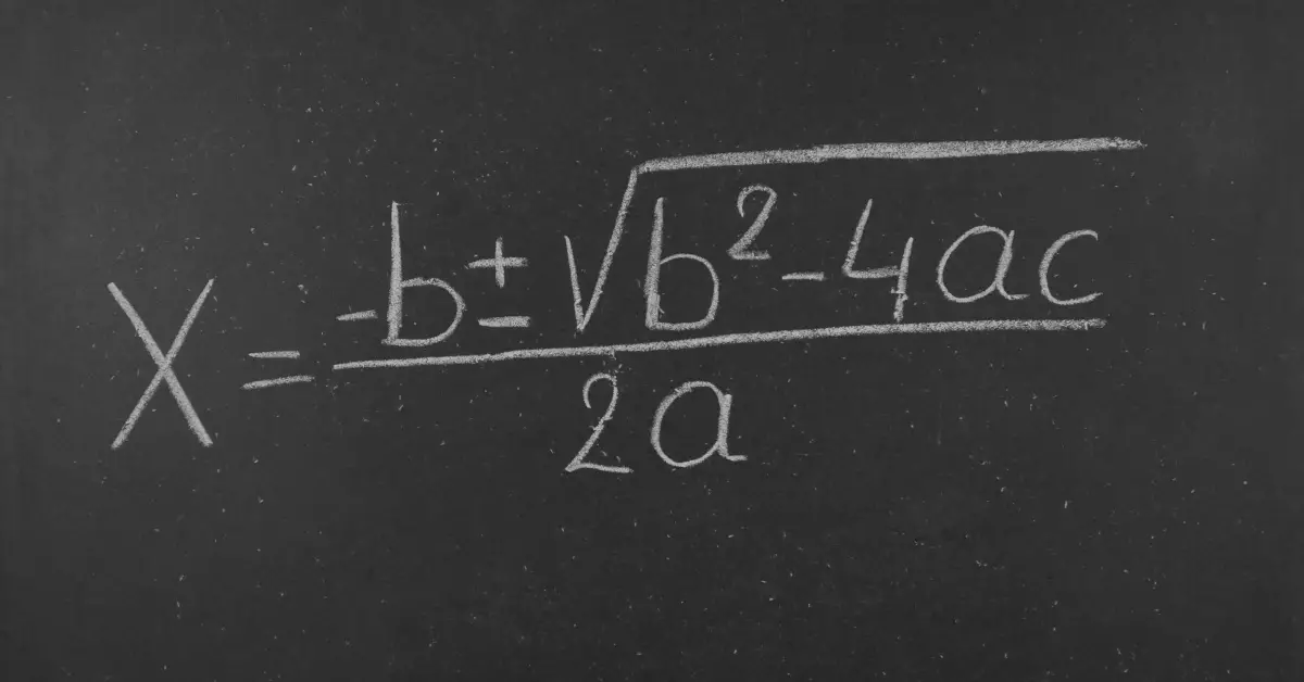 quadratic formula on a chalk board