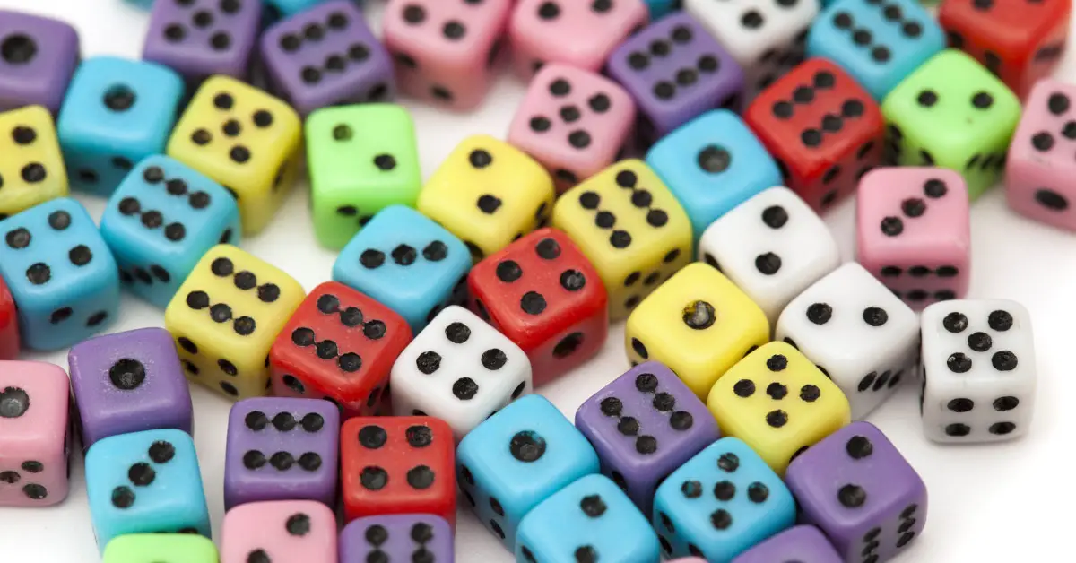 various multicoloured dice