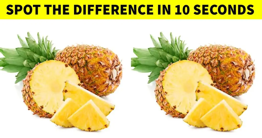 spot the difference between the two sliced pineapples