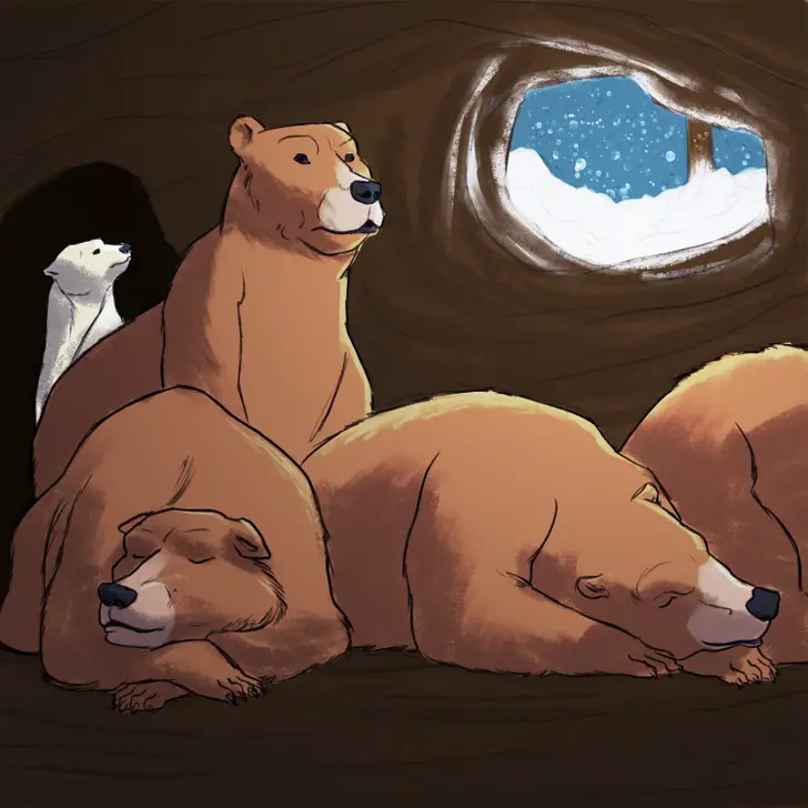 illustration: bears in a cave