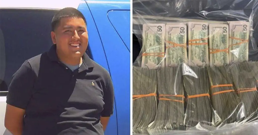 Jose Nuñez Romaniz and bag of cash