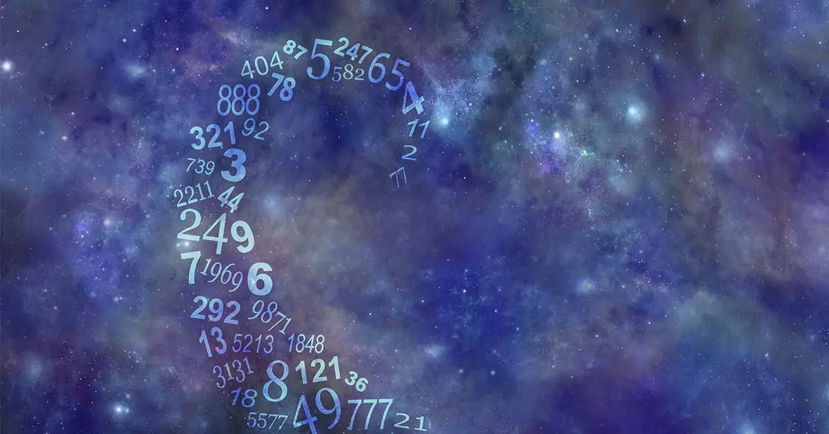 numbers spiraling through the cosmos
