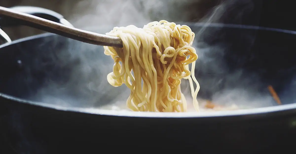 bowl of hot noodles