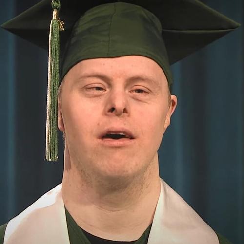 Dylan Kuehl at his graduation ceremony