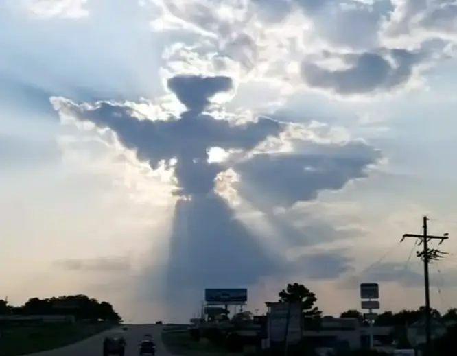 Clouds forming the shape of an angel