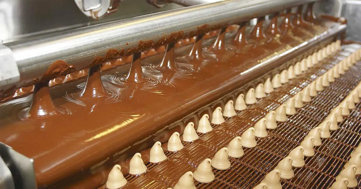 candy being made in industrial machine