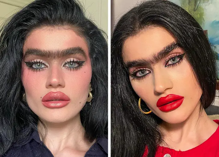 fashion models letting her brows go unplucked.