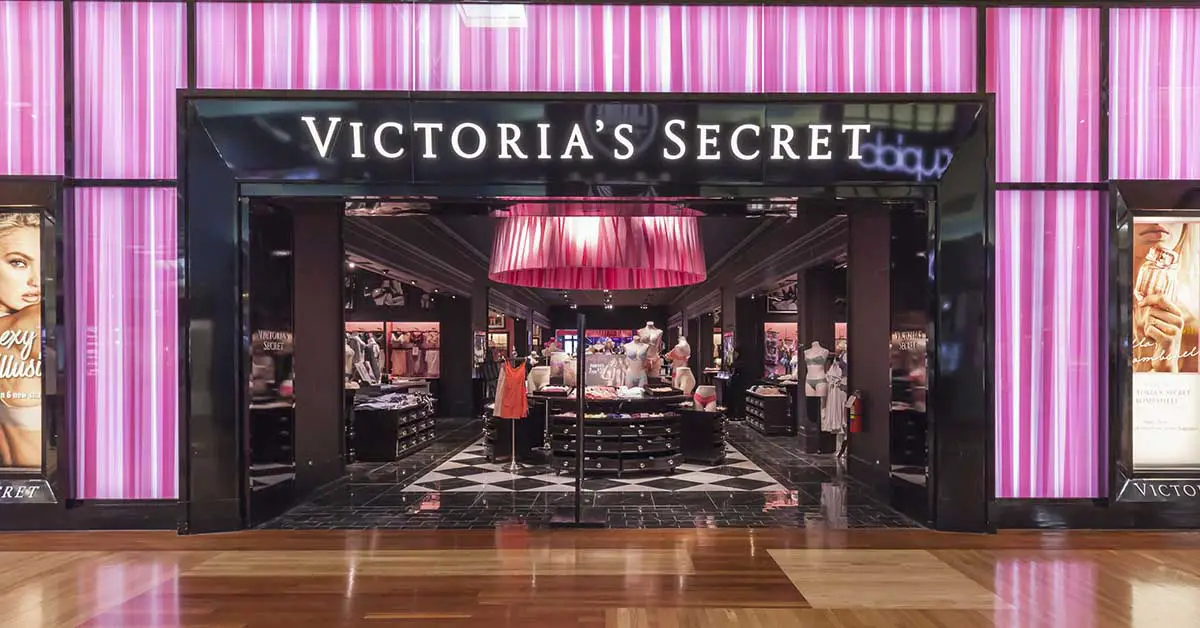 facade of a Victoria's Secret location in a mall setting
