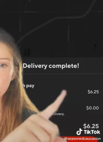 DoorDash payment shown on girl's screen