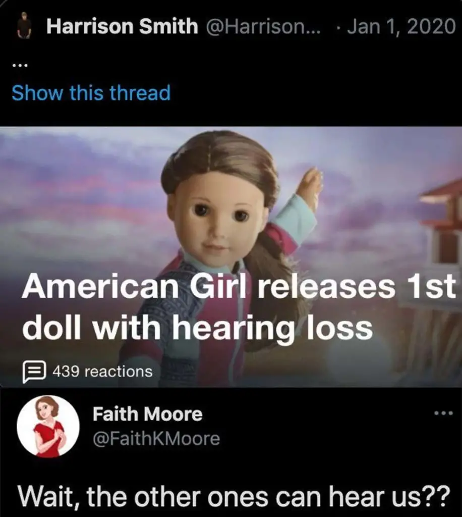 American Girl doll with hearing loss
