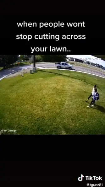 TikTok user protecting his lawn