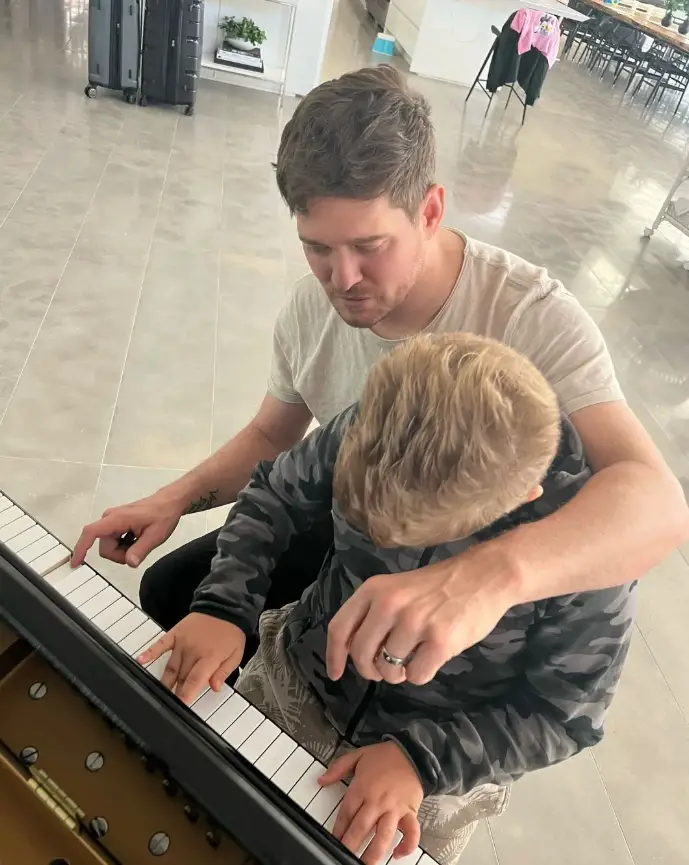 Michael Buble with son, Noah