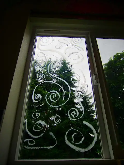 writing with soap ends on window
