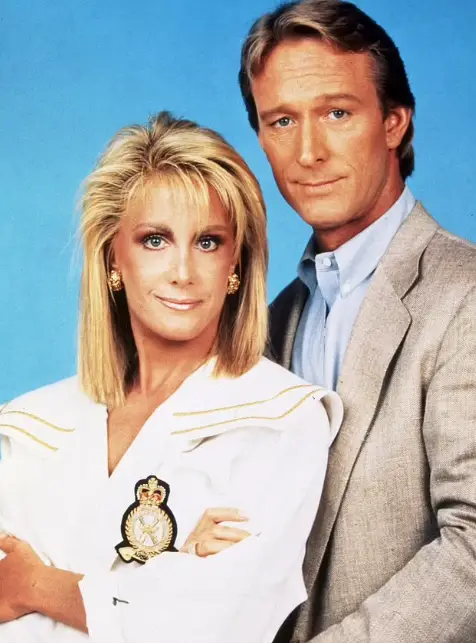 Joan Van Ark as Valene Ewing on Dallas pictured with Ted Shackleford