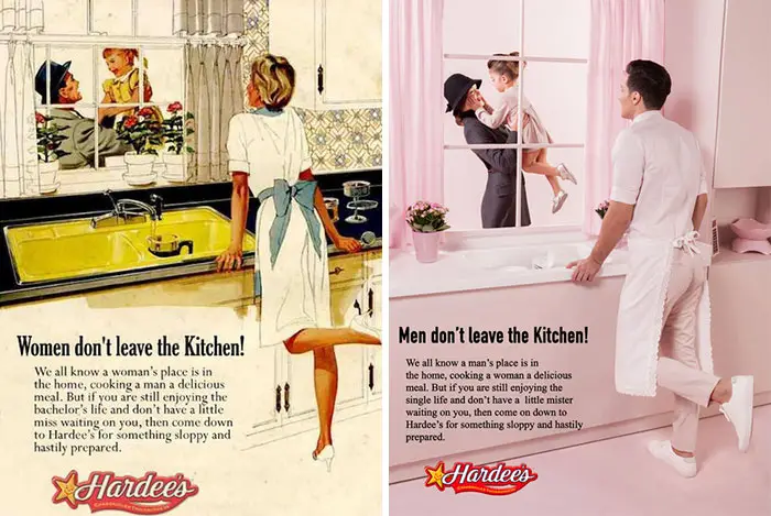 dated ad about women belonging in kitchens