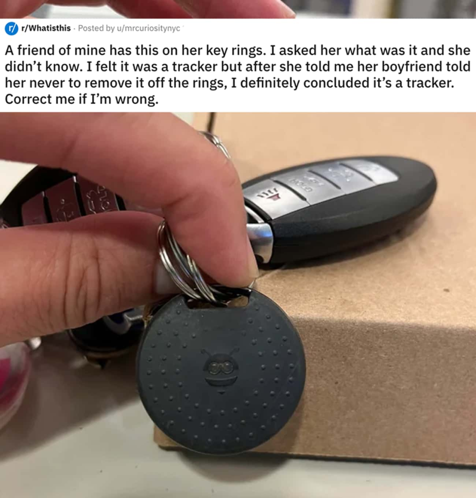 Her boyfriend told her to never remove this weird disc from her keyring...