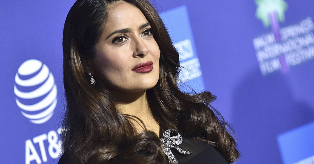 Salma Hayek, 56, says key to looking young is not washing your face in the morning - Featured image