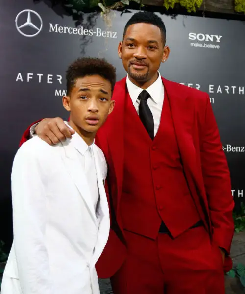 Will Smith (R) and son Jaden attend the premiere of "After Earth" at the Ziegfeld Theatre on May 29, 2013