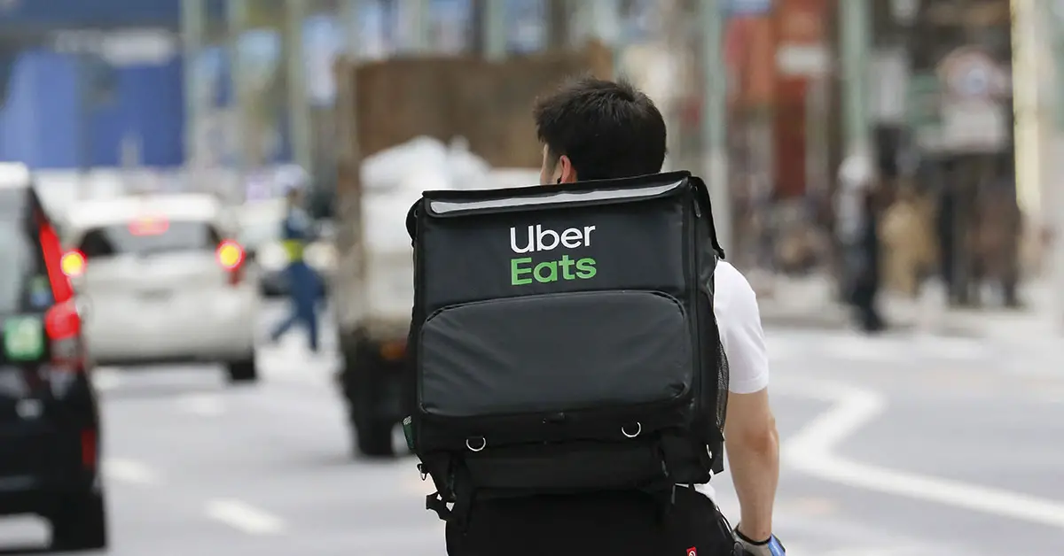 Uber Eats delivery person on bike