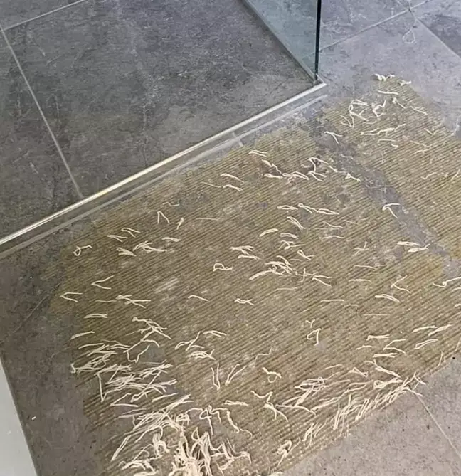Dirty bathroom floor