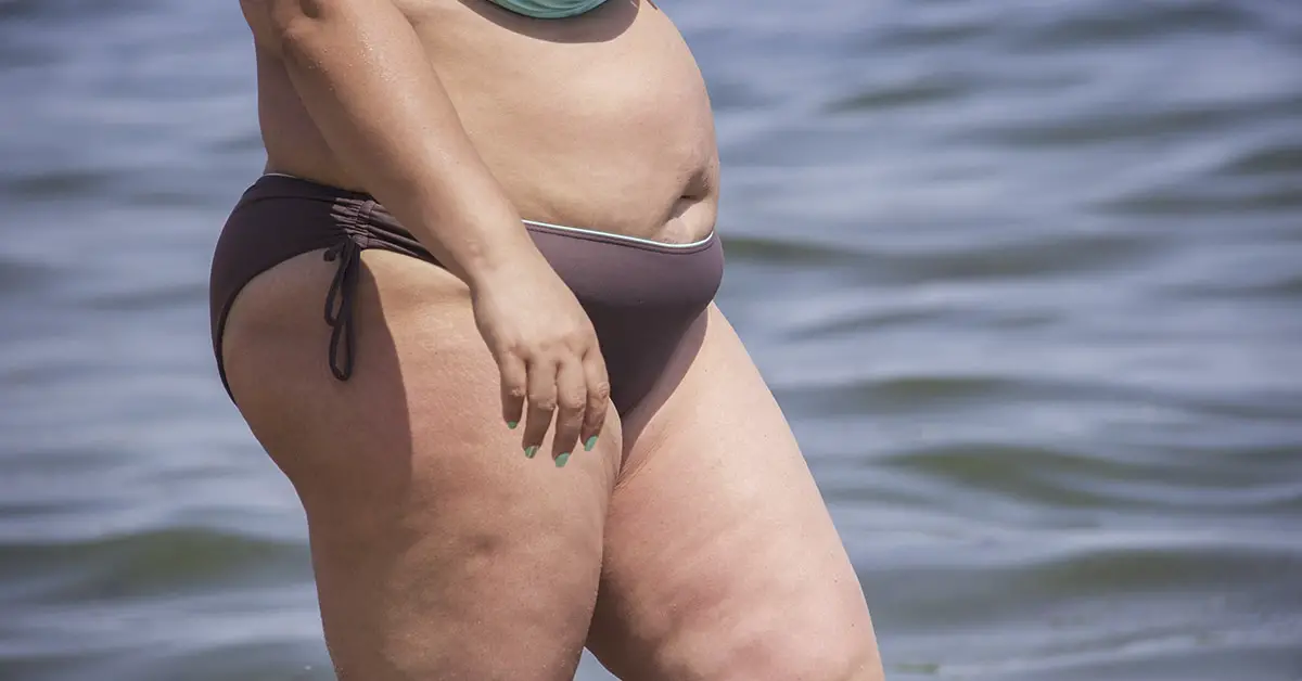 chubby woman in bikini