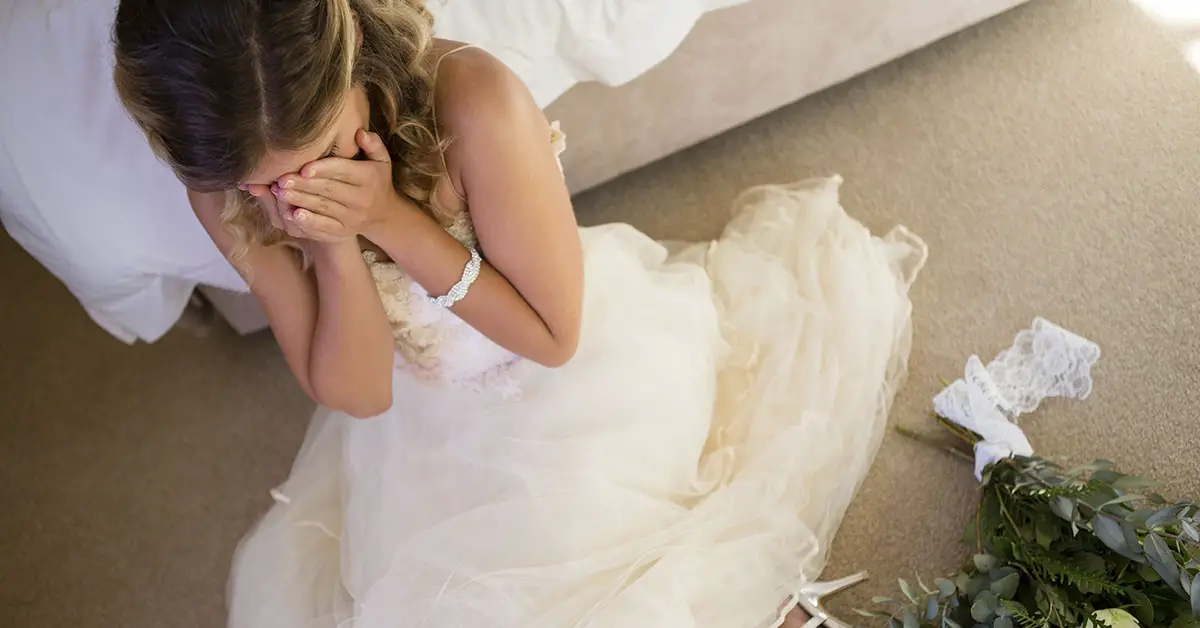 crying bride