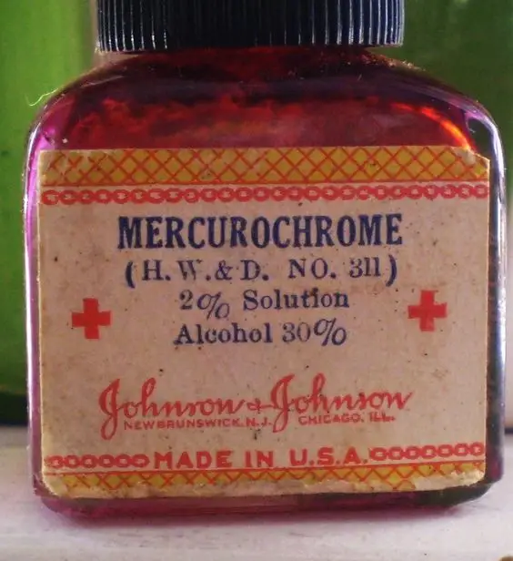 A bottle of mercurochrome.
