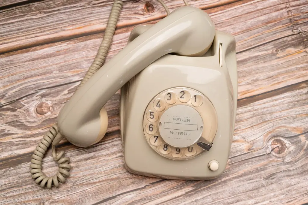 A vintage landline phone.