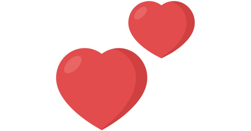 Emoji of two hearts representing couple love
