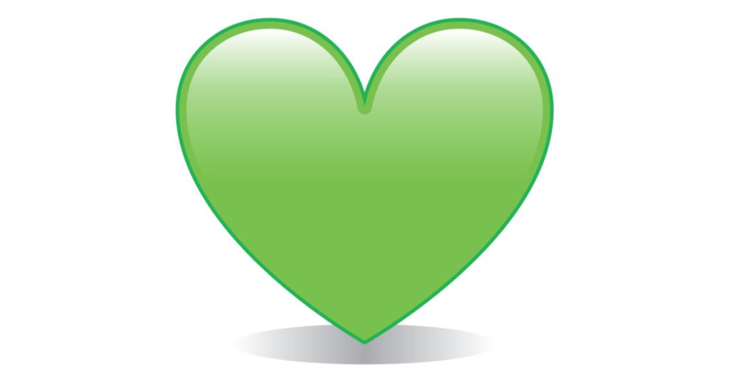 Green Heart Emoji Vector
