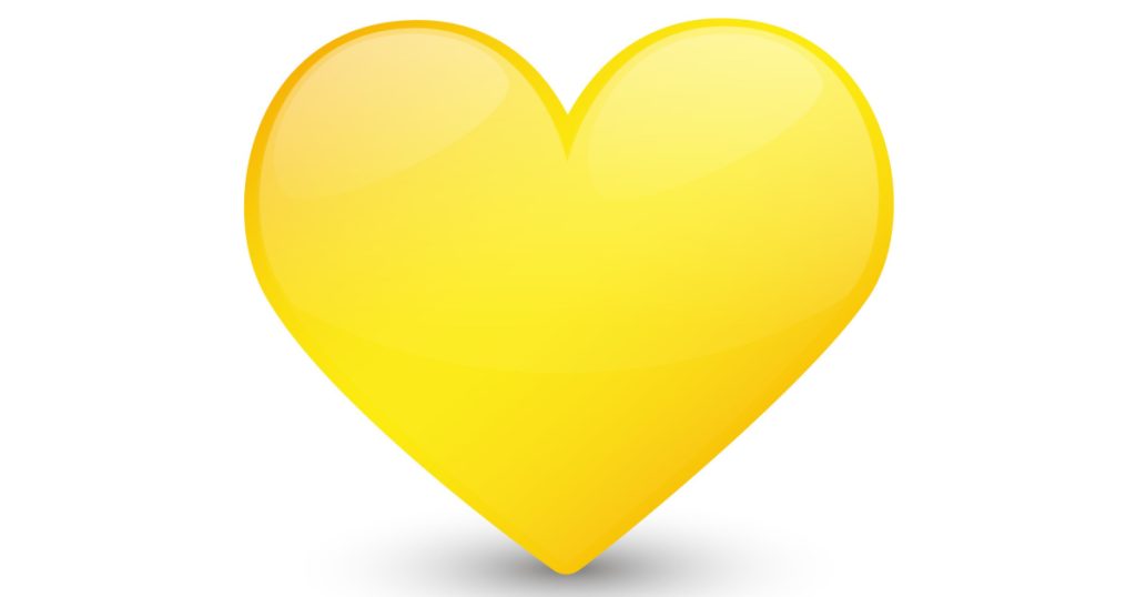 Yellow Heart Emoji Icon Object Symbol Gradient Vector Art Design Cartoon Isolated Background
