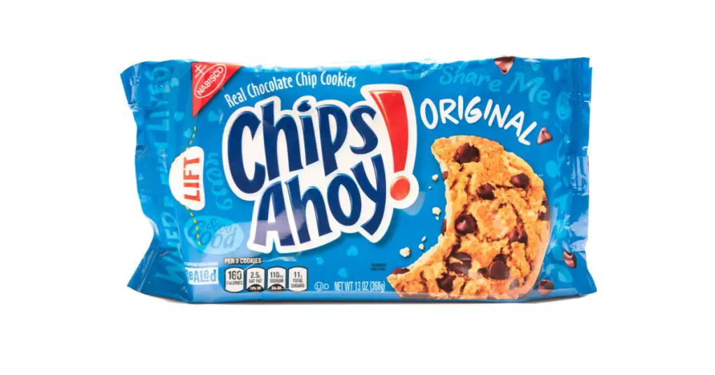 April 10th, 2018: Conceptual Editorial of Chips Ahoy Cookies on White Background
