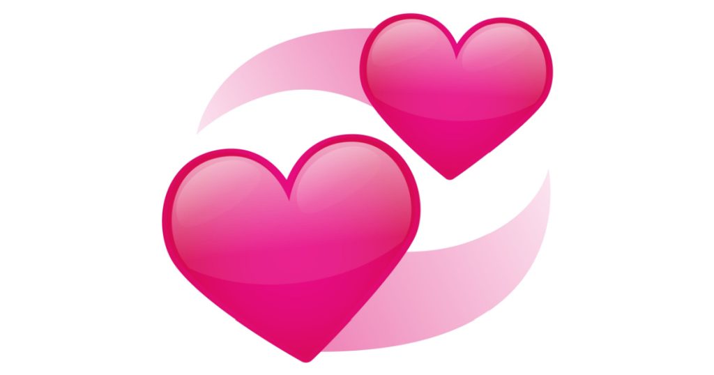 Revolving Pink Hearts Love Emoji Icon 